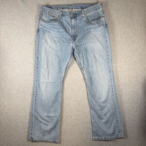 Vintage Levis 327 Mens Size 38x30 Red Tag Denim Jeans Blue Light Wash Distressed